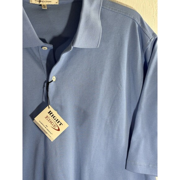 Right Edge, Fairway & Greene NWT Sky Blue Golf Men’s X L Polo 100% Cotton Shirt - Picture 8 of 11